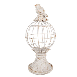 Decoratiune Pasare polirasina gri vintage 12x7x14 cm
