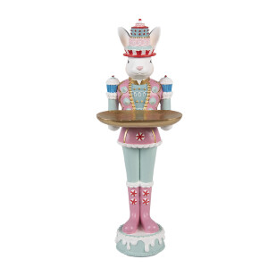 Figurina Iepuras Paste polirasina multicolora 9x8x25 cm