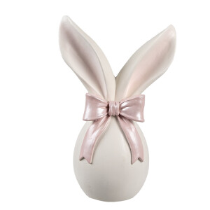 Decoratiune Paste polirasina roz alba 12x8x18 cm