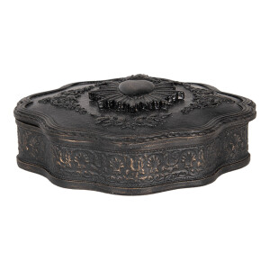 Caseta bijuterii polirasina neagra 12x11x4 cm