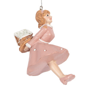 Set 2 ornamente brad Craciun Fetita polirasina 6x6x10 cm