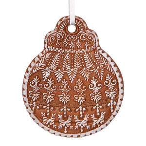 Set 2 ornamente brad Craciun maro alb 8x2x10 cm