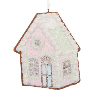 Set 2 ornamente brad Casuta Turta Dulce multicolora  9x1x10 cm