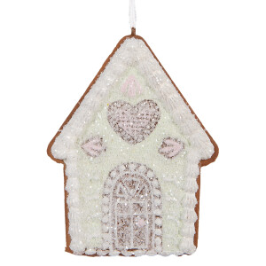 Set 2 ornamente brad Casuta Turta Dulce multicolora  8x1x10 cm