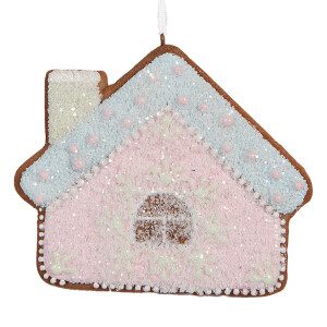 Set 2 ornamente brad Craciun Casuta Turta Dulce 9x1x8 cm