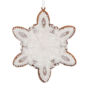 Set 2 ornamente polirasina Fulg Zapada Craciun 9x1x10 cm