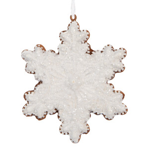 Set 2 ornamente Fulgi Zapada Craciun polirasina 9x1x10 cm