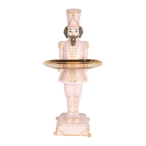 Figurina Spargatorul de Nuci polirasina roz maro auriu 18x17x40 cm