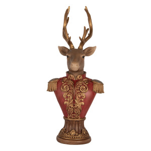 Figurina Ren Craciun polirasina multicolora 16x10x37 cm