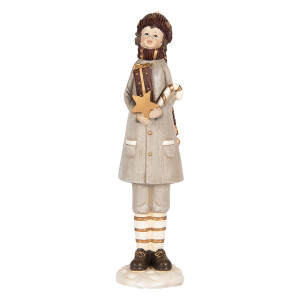 Figurina Baietel Craciun polirasina multicolora 8x8x30 cm