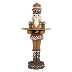 Figurina Spargatorul de Nuci polirasina alba maro 18x15x40 cm