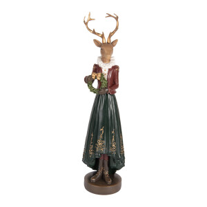 Figurina Craciun Ren polirasina multicolora 9x8x37 cm