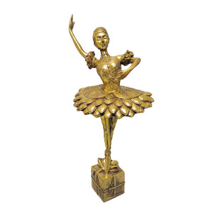 Figurina Craciun Balerina polirasina aurie 20x17x45 cm
