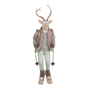Figurina Ren Craciun polirasina multicolora 16x11x33 cm