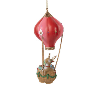 Decoratiune Craciun Balon Zburator polirasina multicolora Ø 7x17 cm