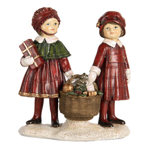 Figurina Craciun Copilasi polirasina multicolora 11x6x12 cm
