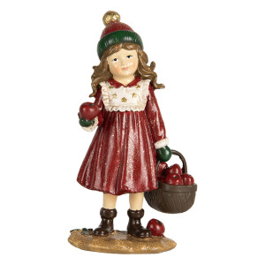 Figurina Craciun Fetita polirasina multicolora 7x5x13 cm