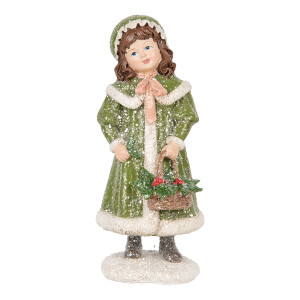 Figurina Craciun Fetita polirasina multicolora 8x9x19 cm
