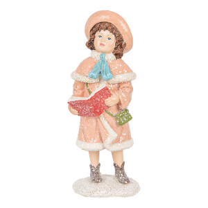 Figurina Fetita Craciun polirasina multicolora 8x9x18 cm