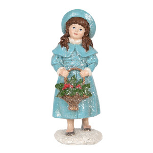 Figurina Fetita Craciun polirasina multicolora 7x8x18 cm