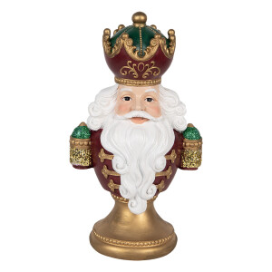 Figurina Mos Craciun polirasina multicolora cu led 15x10x26 cm