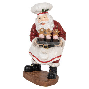 Figurina Mos Craciun Bucatar polirasina multicolora 17x16x28 cm