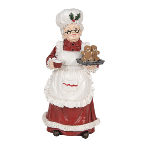 Figurina Craciunita Bucatareasa polirasina multicolora 15x15x30 cm