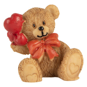 Figurina Ursulet polirasina maro rosie 3x2x4 cm