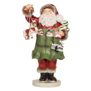 Figurina Mos Craciun polirasina multicolora 13x9x23 cm