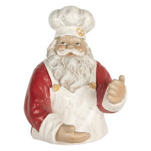 Figurina Mos Craciun Bucatar polirasina multicolora 25x25x35 cm
