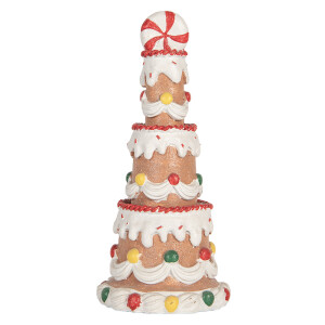 Decoratiune Craciun Tort polirasina multicolora Ø 10x22 cm