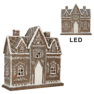 Casuta Turta Dulce polirasina alba maro, led 26x10x25 cm