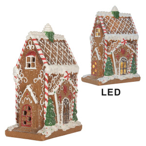 Casuta Turta Dulce polirasina multicolora, led 15x9x20 cm