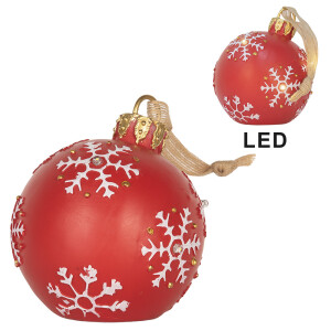 Decoratiune Glob Craciun polirasina multicolora cu led Ø 12x14 cm