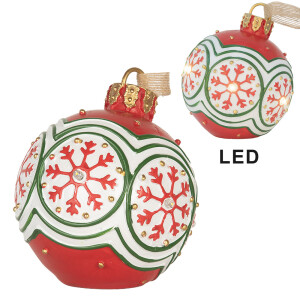 Decoratiune Glob Craciun polirasina cu led Ø 12x14 cm