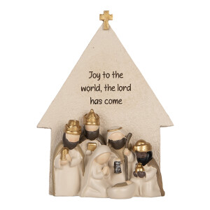 Decoratiune Nasterea Domnului polirasina multicolora 16x6x21 cm