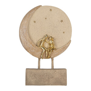 Decoratiune Cuplu polirasina bej aurie 18x5x26 cm