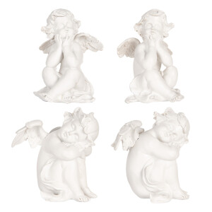 Set 4 Ingeri polirasina alba (4) 16x14x19 cm