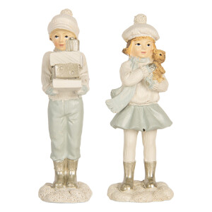 Set 2 figurine Copilasi Craciun polirasina multicolora (2) 5x4x11 cm