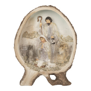 Decoratiune Nasterea Domnului polirasina multicolora 14x5x19 cm