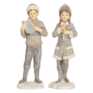 Set 2 figurine Copilasi Craciun polirasina multicolora (2) 8x7x22 cm