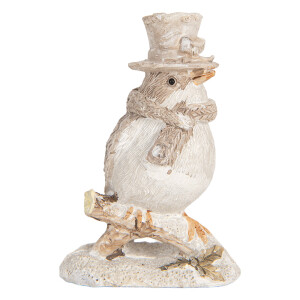 Figurina Pasare polirasina bej 5x3x8 cm