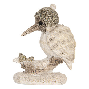 Figurina Pasare polirasina bej 7x6x8 cm