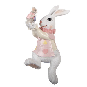 Figurina Iepuras Paste polirasina multicolora 9x9x14 cm