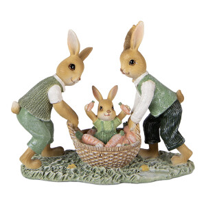 Figurina Iepurasi Paste polirasina multicolora 17x7x14 cm