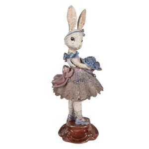 Figurina Iepuras Paste polirasina multicolora 15x14x35 cm