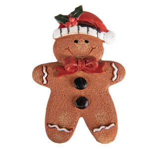 Decoratiune Craciun Turta Dulce polirasina multicolora cu magnet 6x1x9 cm