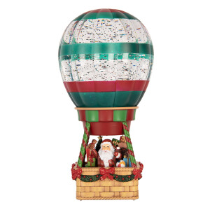 Decoratiune Craciun muzicala polirasina cu led Balon Zburator 13x13x25 cm
