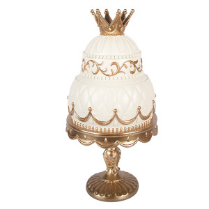 Decoratiune Tort polirasina bej aurie Ø 19x38 cm
