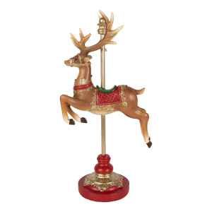 Figurina Craciun Ren polirasina multicolora 18x10x35 cm
